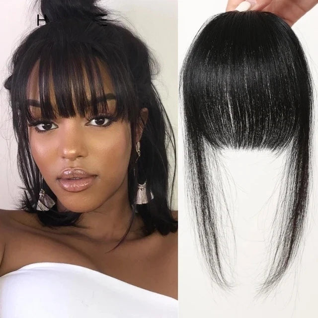 Clip-In 100% Human Hair Bangs with Temples – Natural French Fringe Hairpiece | Silkara™ Hair Extensions