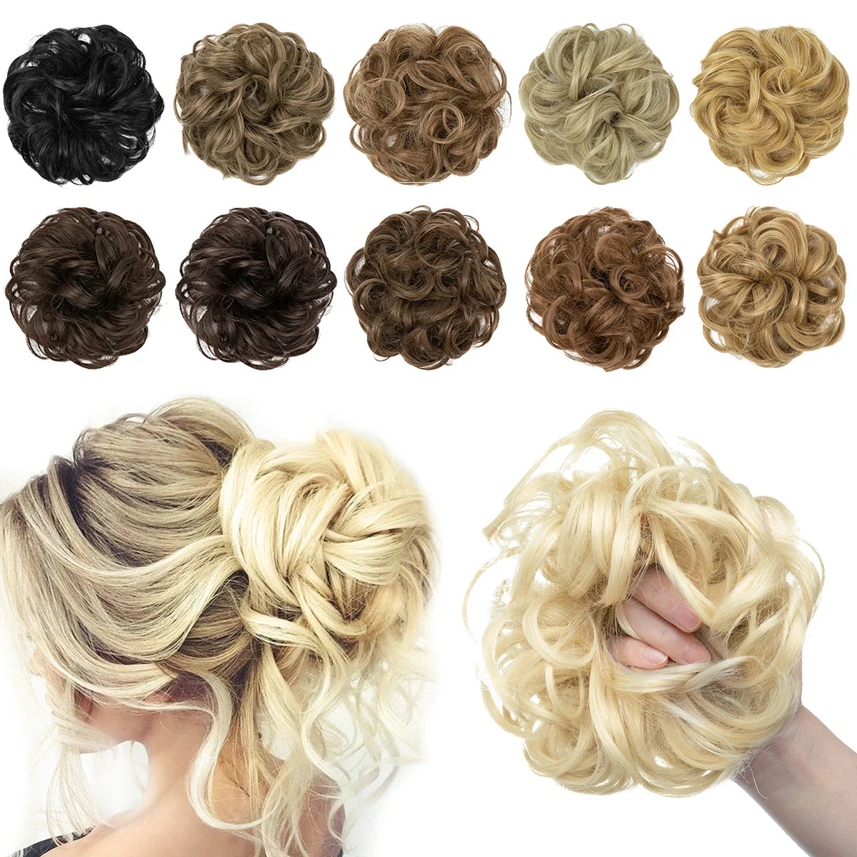 Silkara™ Hair Messy Curly Hair Bun Top (Thin & Thick)