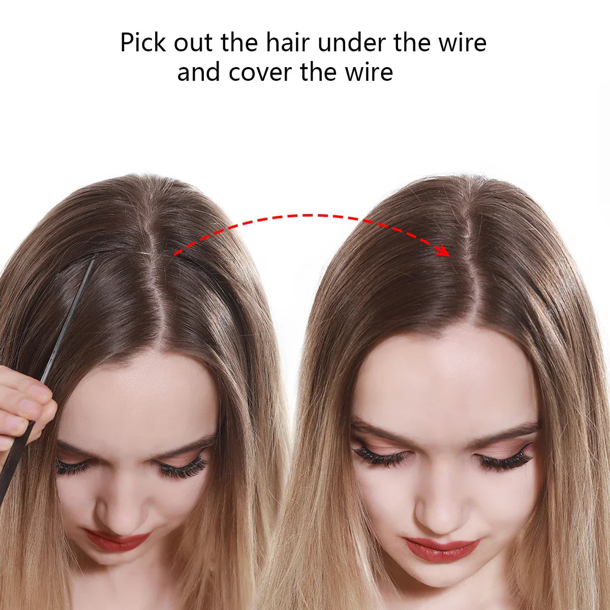 Silkara™ Secret Halo Hair Extensions 14, 16 Inches (Straight-No Clip)