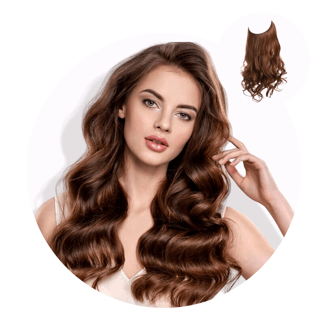 Silkara™ Halo Hair Extensions (Wavy-No Clip)