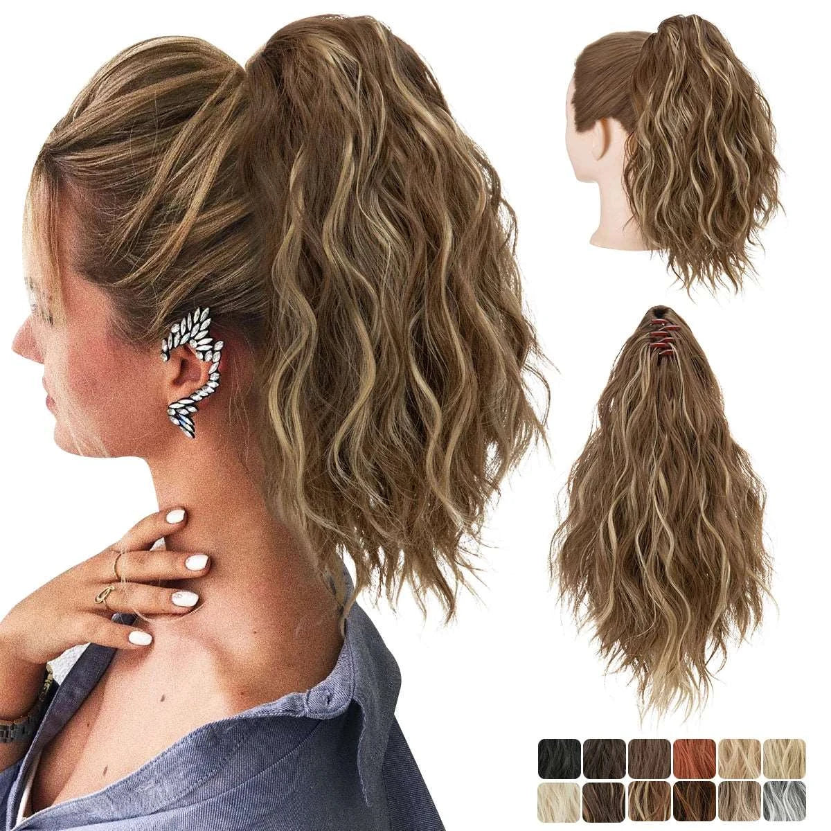 Silkara™ Curly Claw Clip In Ponytail 13"