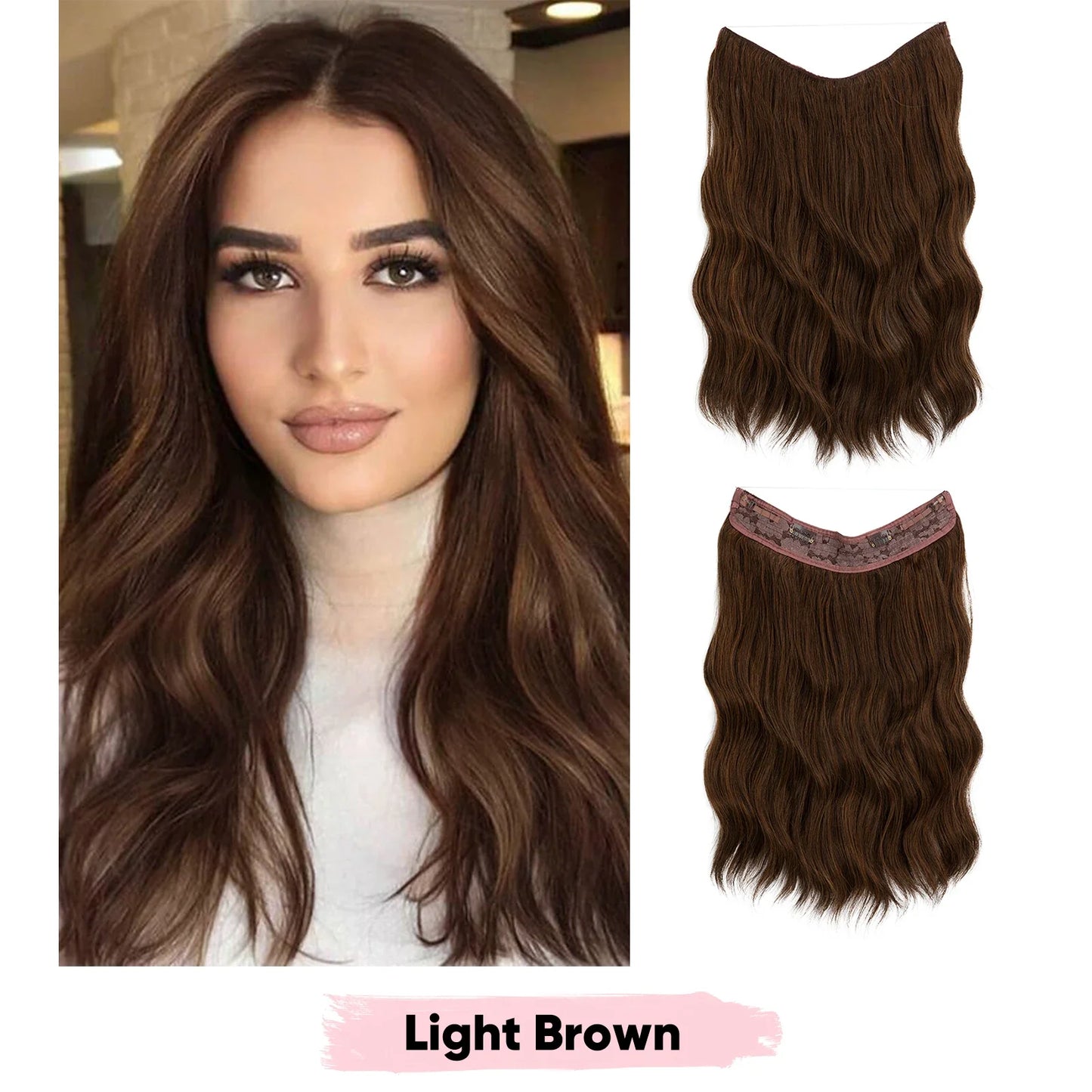 Silkara™ Secret Halo Extensions 16, 20, 24 inches (Wavy-2 Clips)