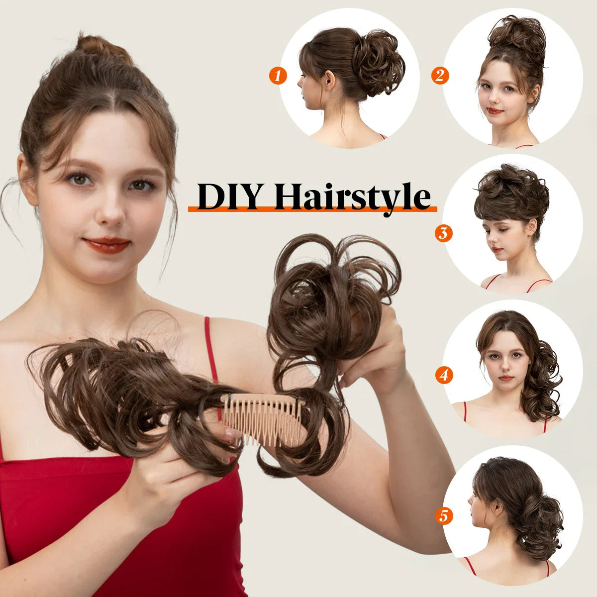 Silkara™ Hair Messy Bun Side Comb Clip in