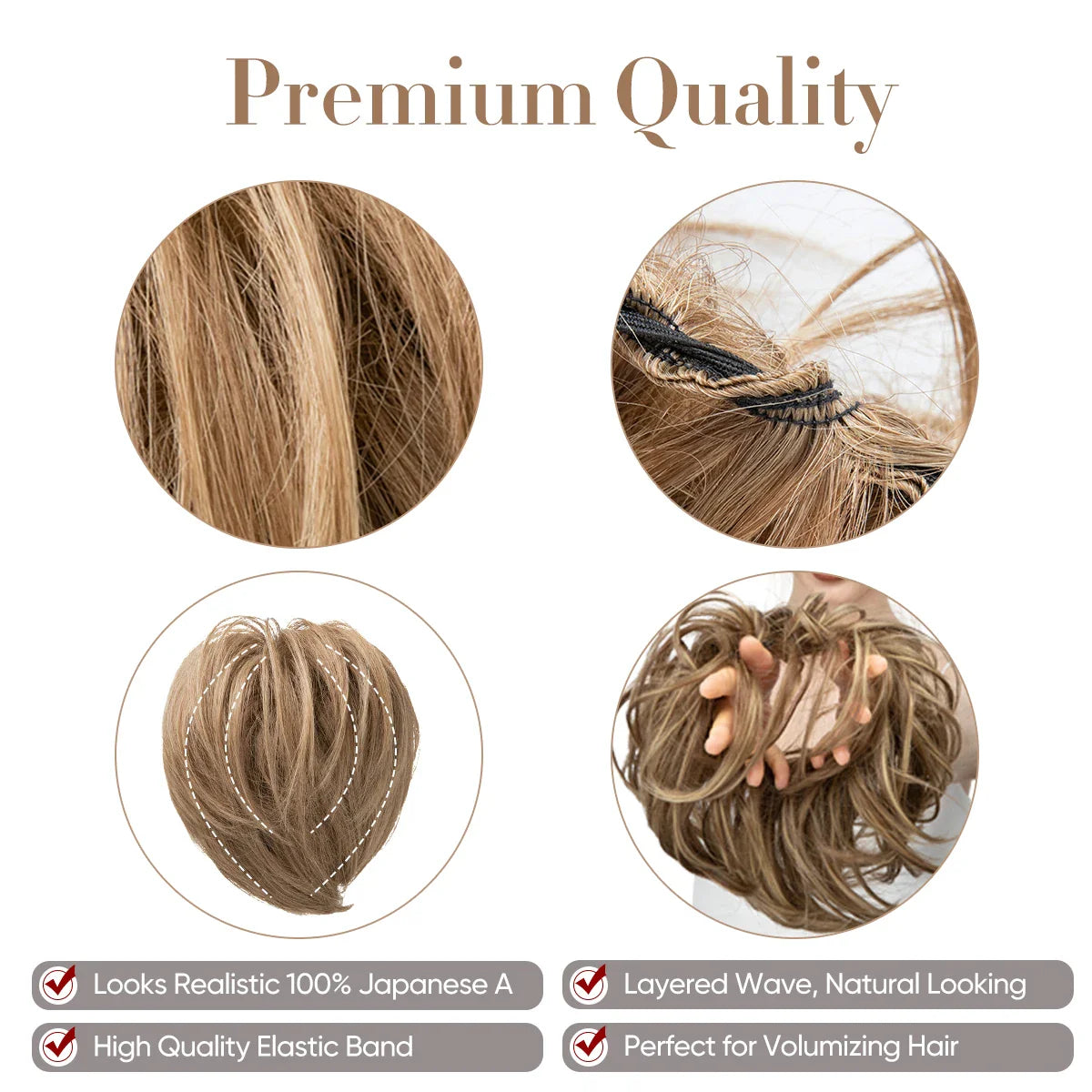 Silkara™  Elastic Messy Bun Chignon Curly Scrunchie Updo Donut