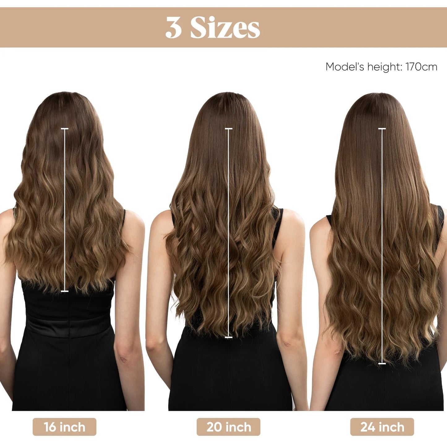Silkara™ Secret Halo Extensions 16, 20, 24 inches (Wavy-2 Clips)
