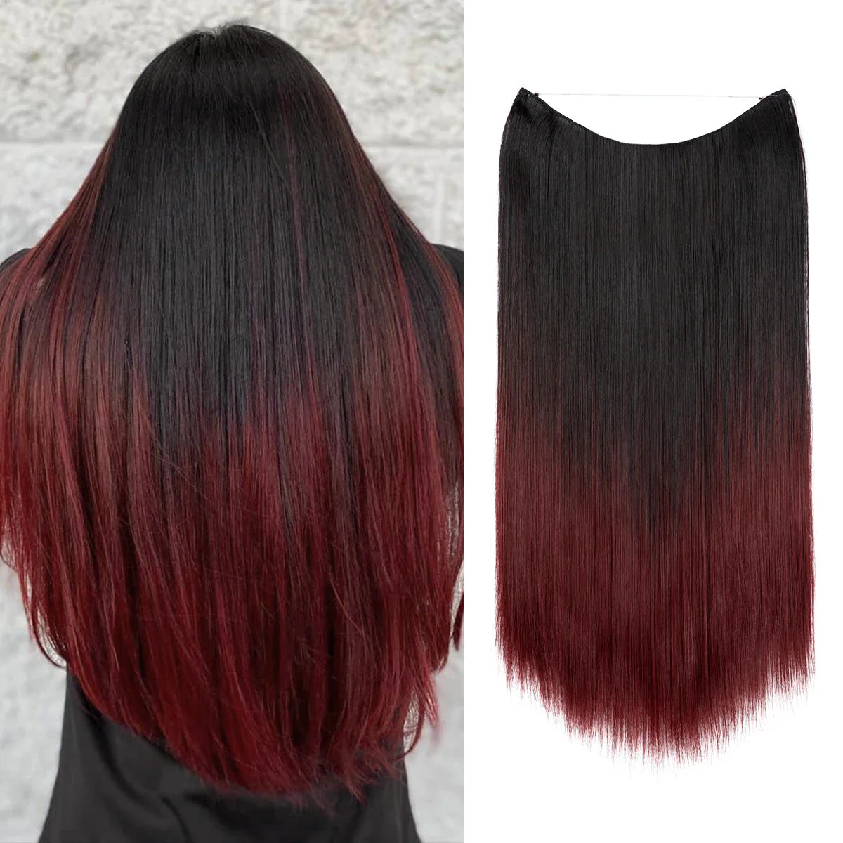 Silkara™ Secret Halo Hair Extensions 14, 16 Inches (Straight-No Clip)