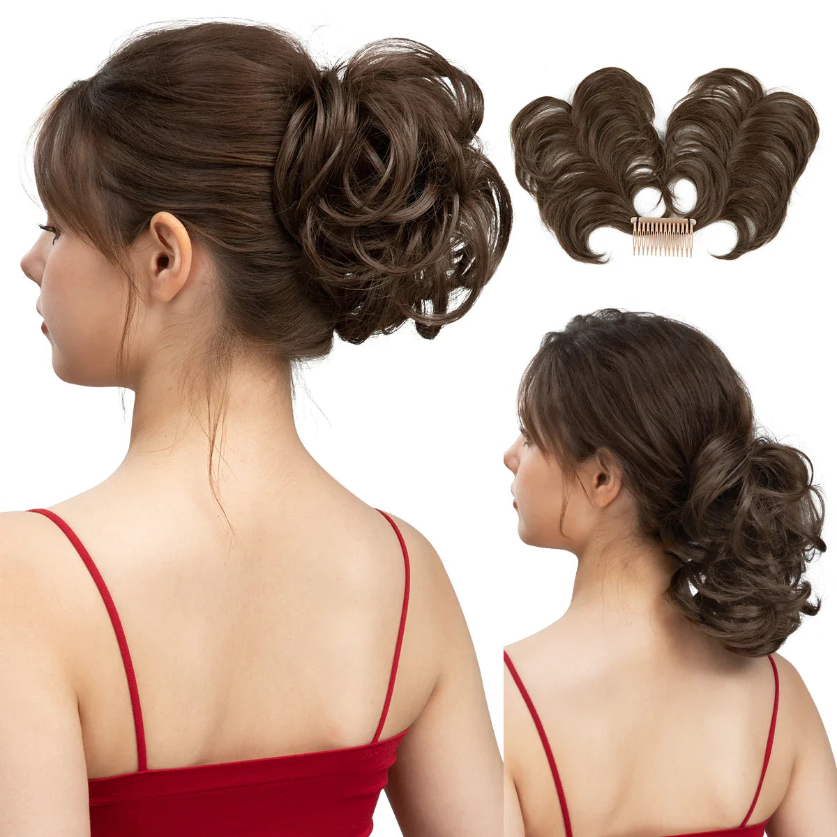 Silkara™ Hair Messy Bun Side Comb Clip in