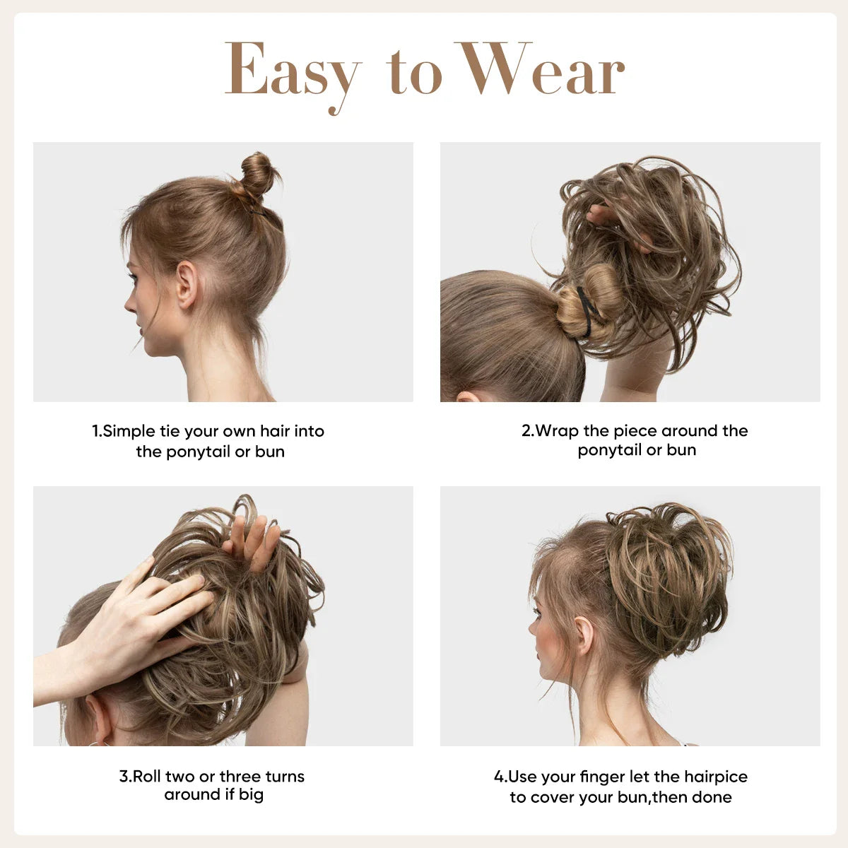 Silkara™  Elastic Messy Bun Chignon Curly Scrunchie Updo Donut