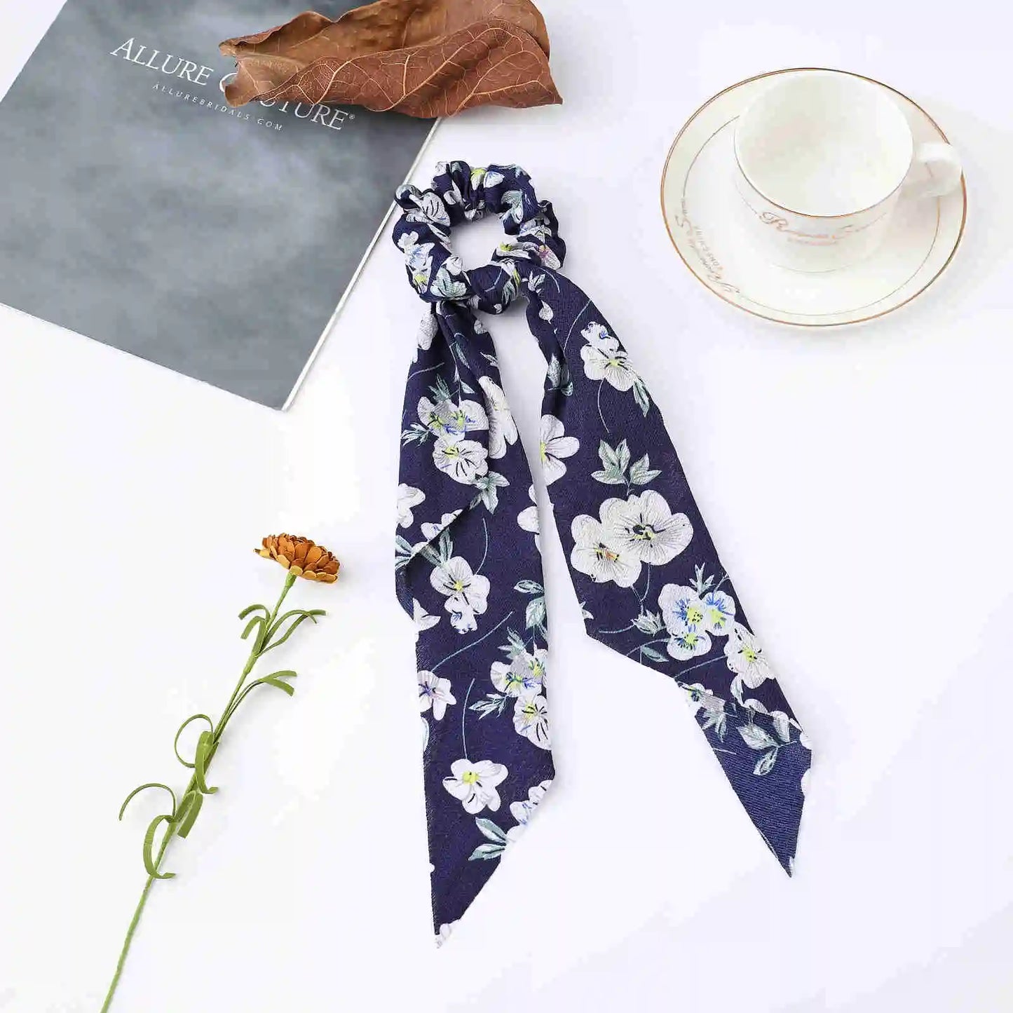 Korean Polka Dot Satin Scrunchie Scarf – Sweet Long Hair Tie for Women | Silkara™ Hair Accessories