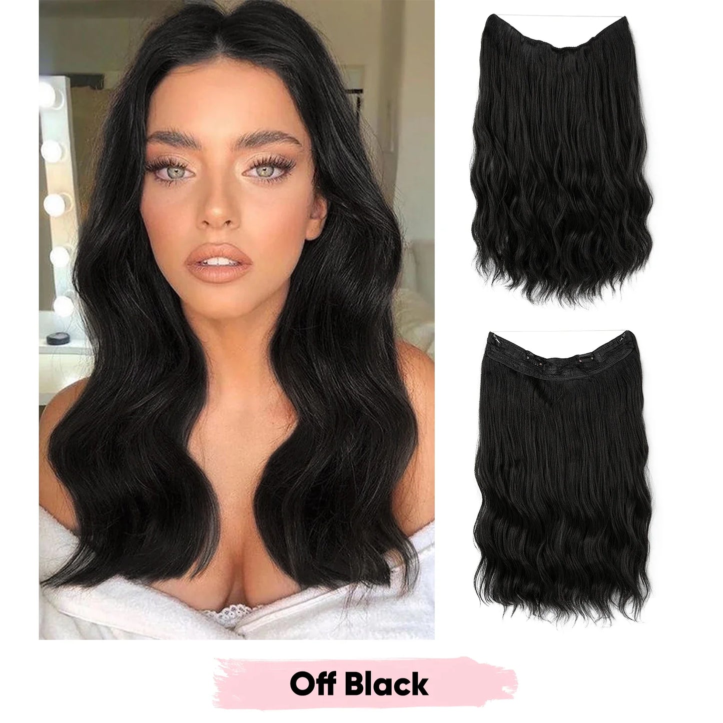 Silkara™ Secret Halo Extensions 16, 20, 24 inches (Wavy-2 Clips)