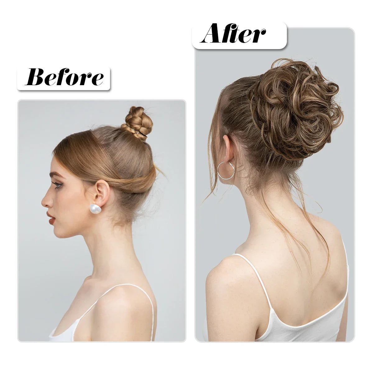 Silkara™ Messy Chignon Premium Big Curly Elastic Hair Scrunchies Bun