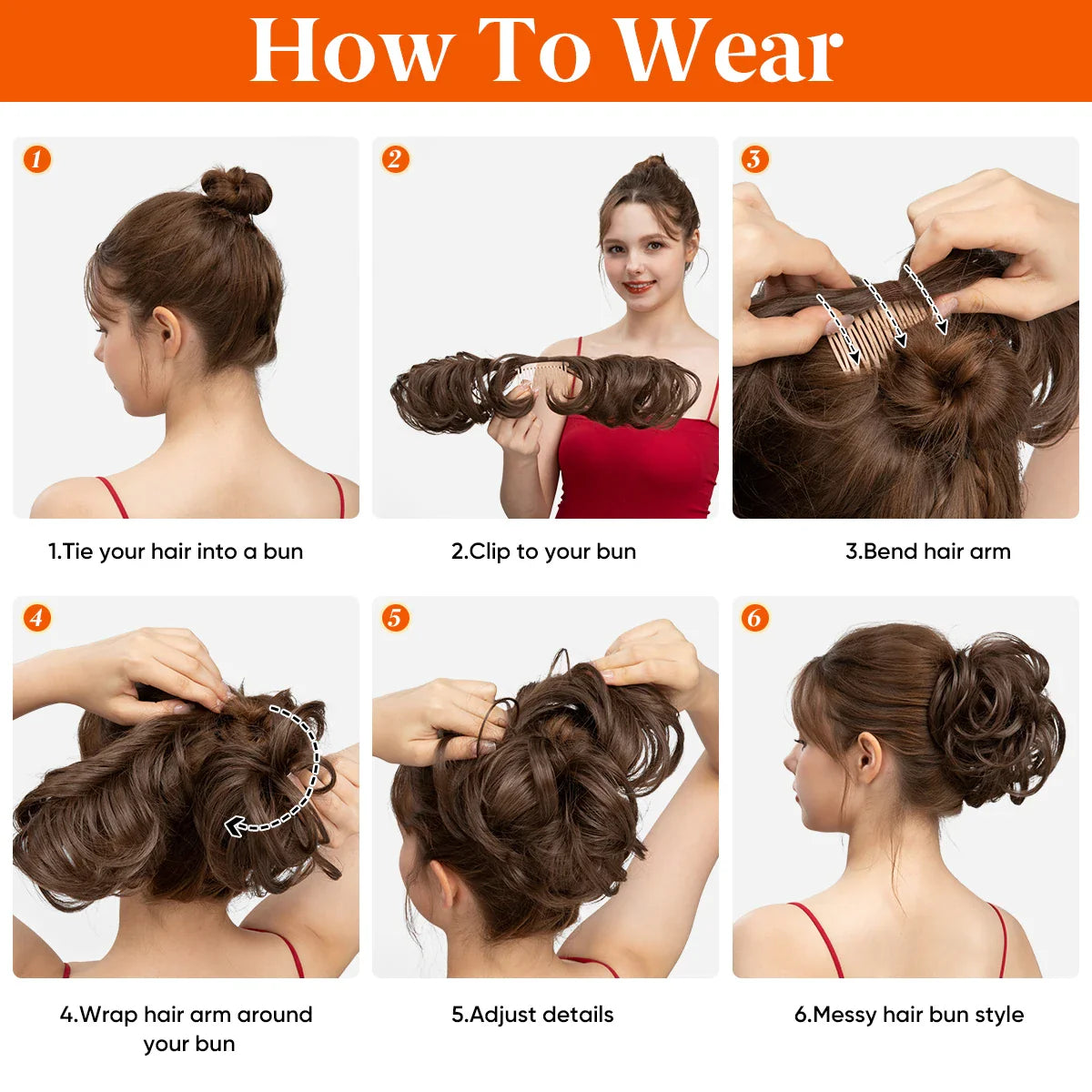 Silkara™ Hair Messy Bun Side Comb Clip in