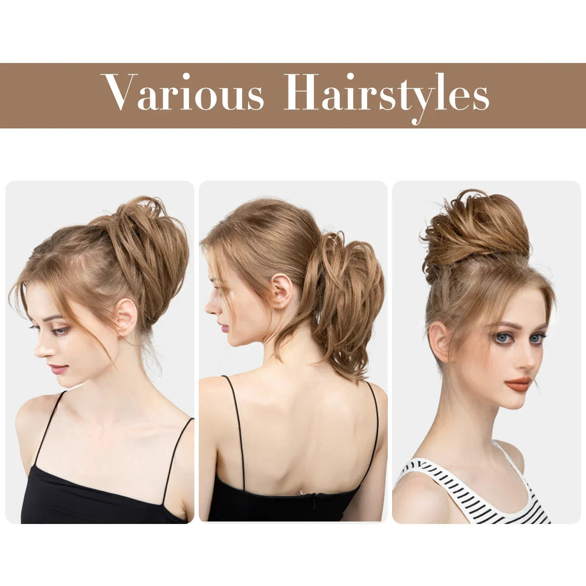 Silkara™  Elastic Messy Bun Chignon Curly Scrunchie Updo Donut