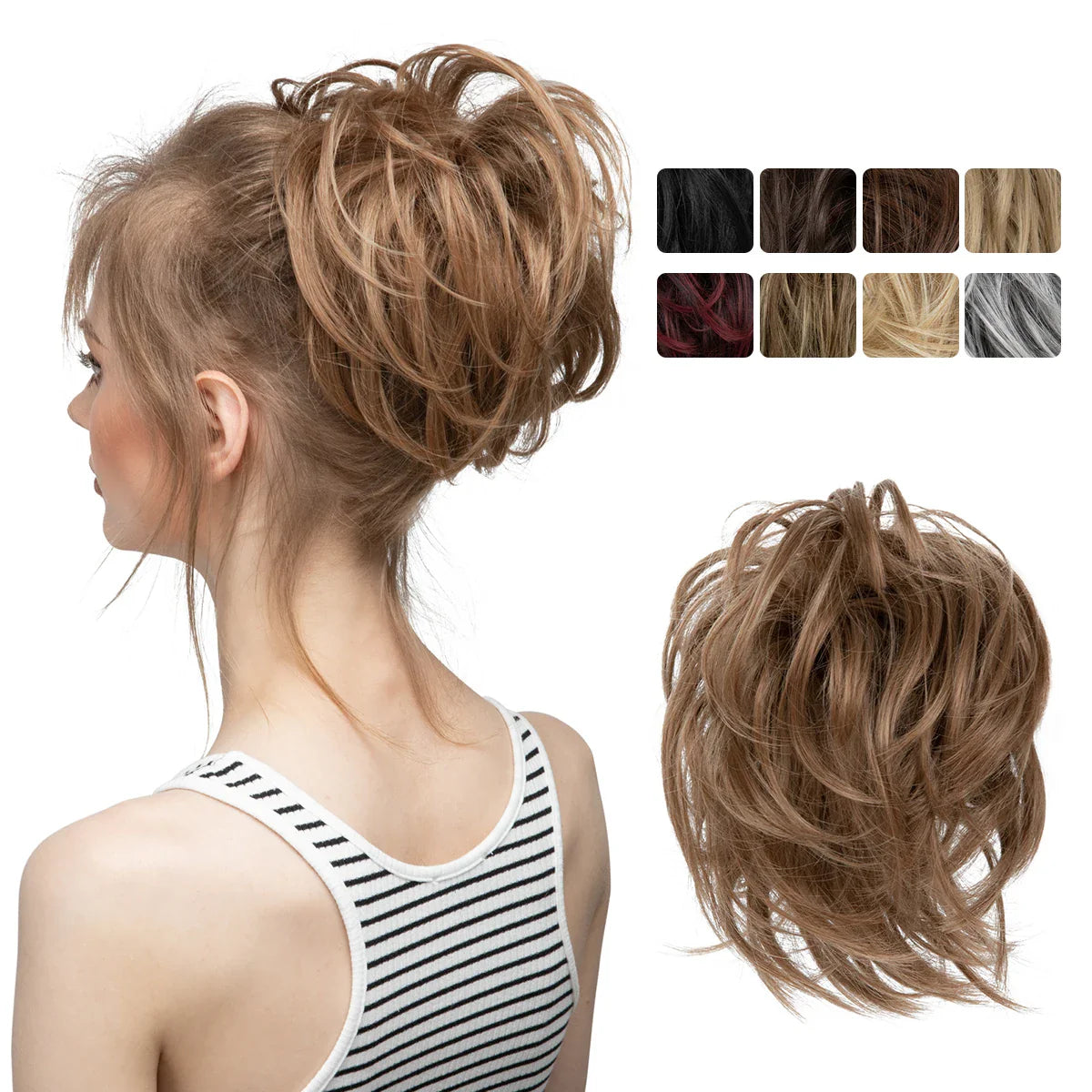 Silkara™  Elastic Messy Bun Chignon Curly Scrunchie Updo Donut