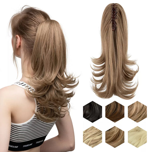 Silkara™  Wavy Claw Clip In Ponytail Hair Extensions 14"