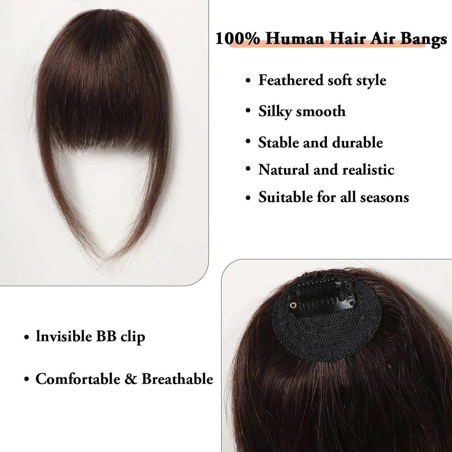 100% Human Hair Bangs