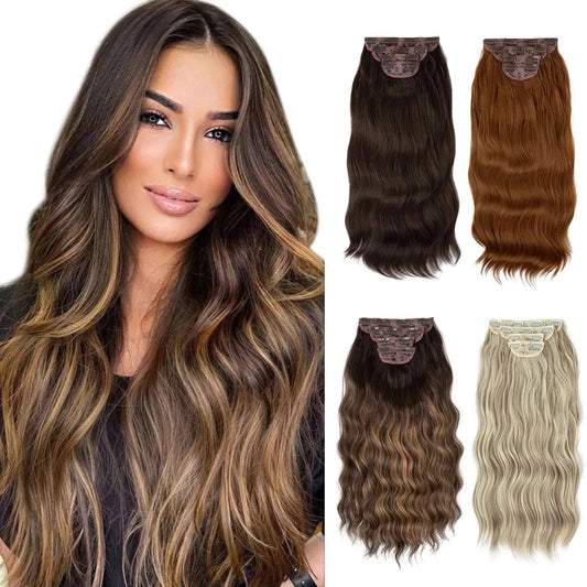 Silkara™ 4pcs Clip In Extensions 22" Full Hair Set