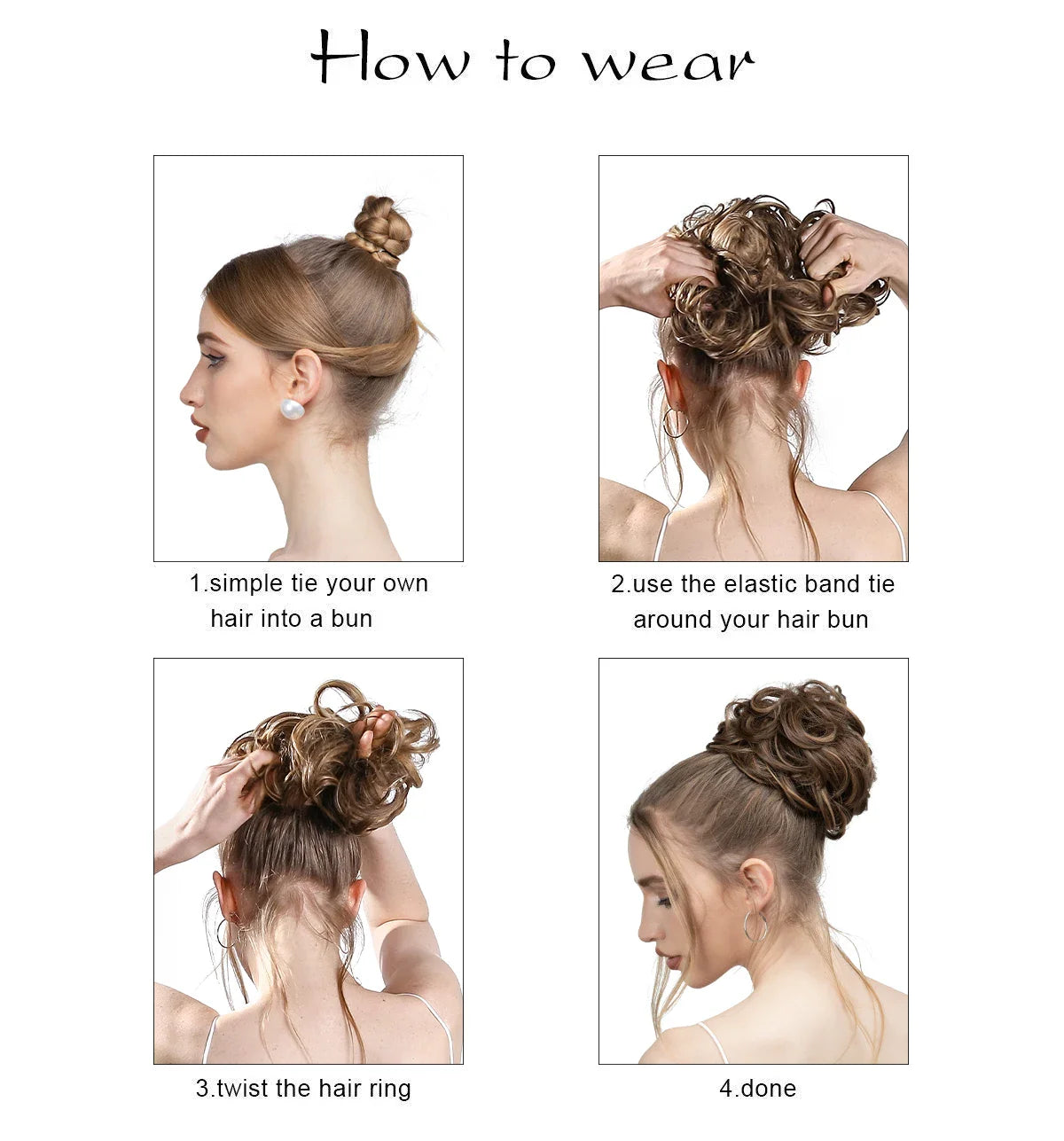 Silkara™ Messy Chignon Premium Big Curly Elastic Hair Scrunchies Bun