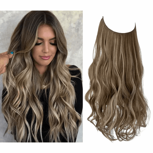 Silkara™ Secret Halo Hair Extensions 14, 16 Inches (Wavy-No Clip)
