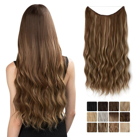 Silkara™ Secret Halo Hair Extensions 18, 22 Inches (Wavy-No Clip)