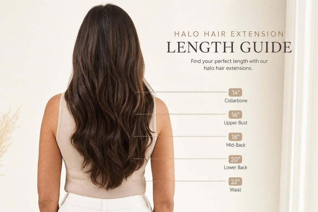 Halo Hair Extension Length Guide: 14, 16, 18, 20 & 22 Inches Explained