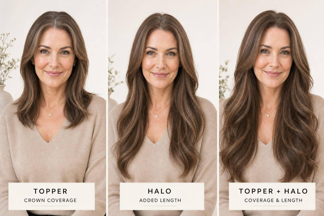 Want Long Hair and Crown Coverage? How to Choose Between a Topper, Halo and Extensions