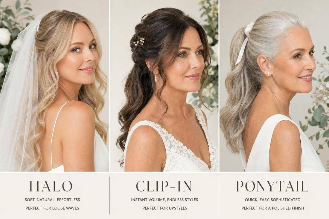 Best Hair Extensions for a Wedding: Halo, Clip-In or Ponytail?
