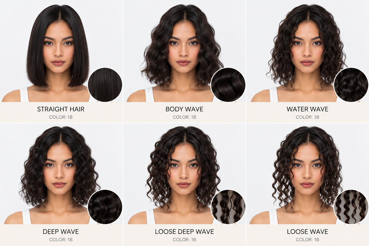 100% Human Hair – Straight & Wavy Swiss Lace Base for Natural Crown Coverage