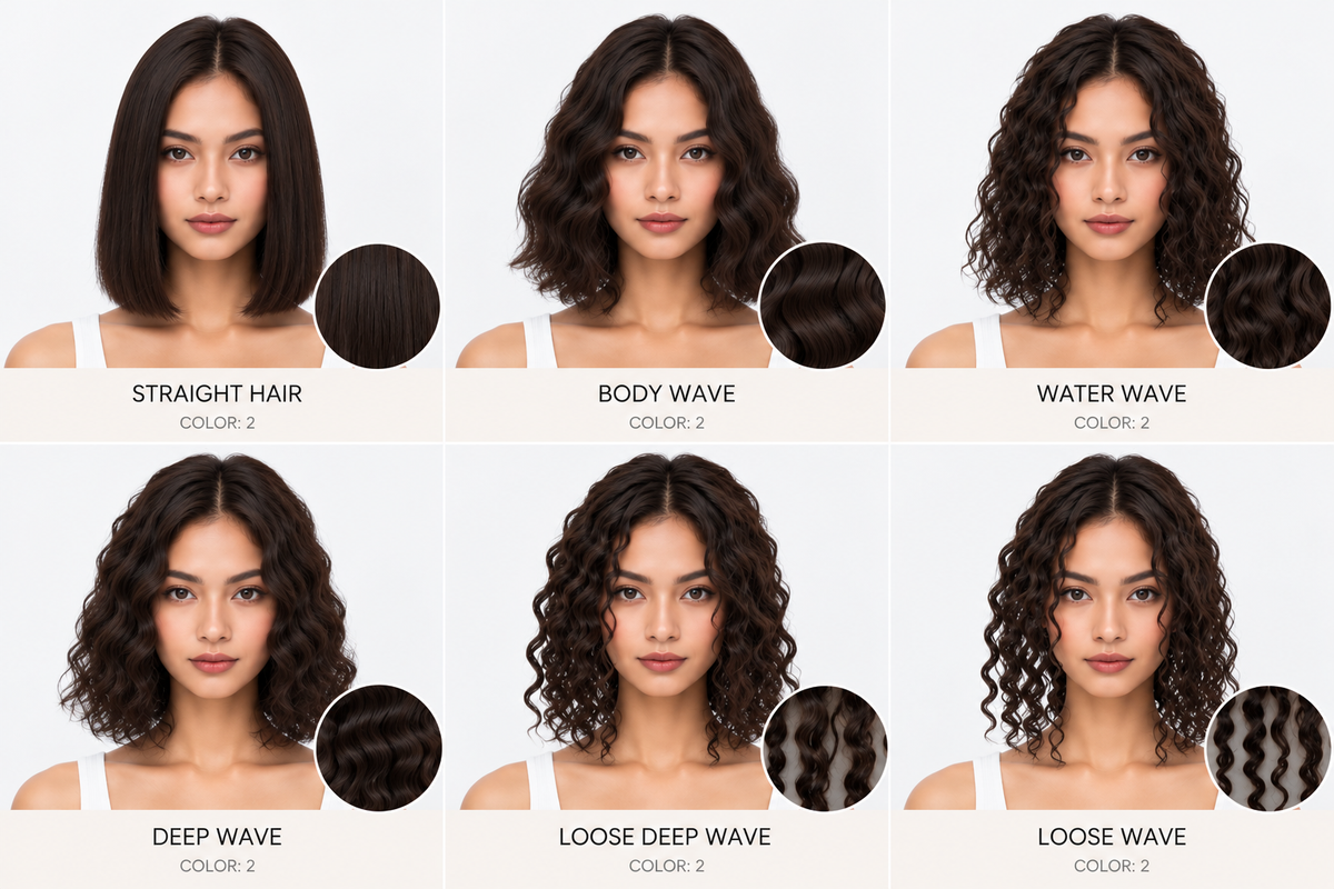 100% Human Hair – Straight & Wavy Swiss Lace Base for Natural Crown Coverage