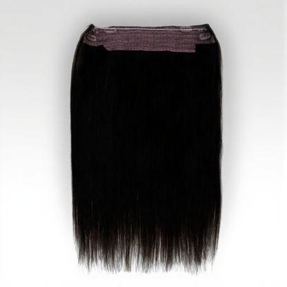 Halo Human Hair Extensions – 14–28 Inch Hidden Wire Remy Hair in Ombre Brown
