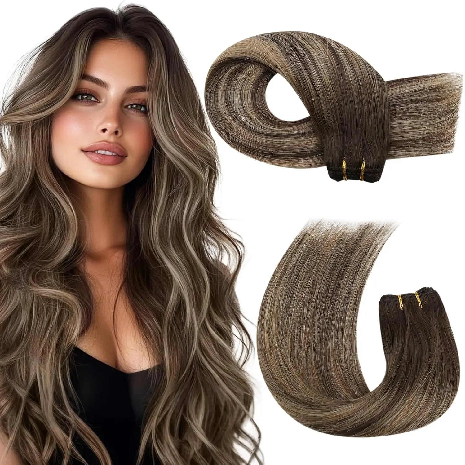 Machine Weft Human Hair Extensions – Straight Remy Hair Weaving Bundles 100g