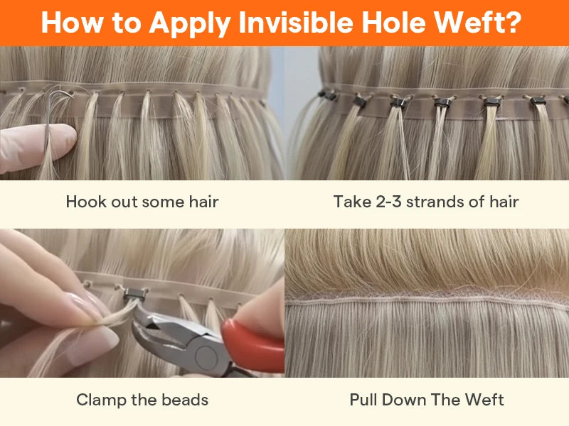 Butterfly Weft Human Hair Extensions – Invisible Remy PU Hole Weft for Volume