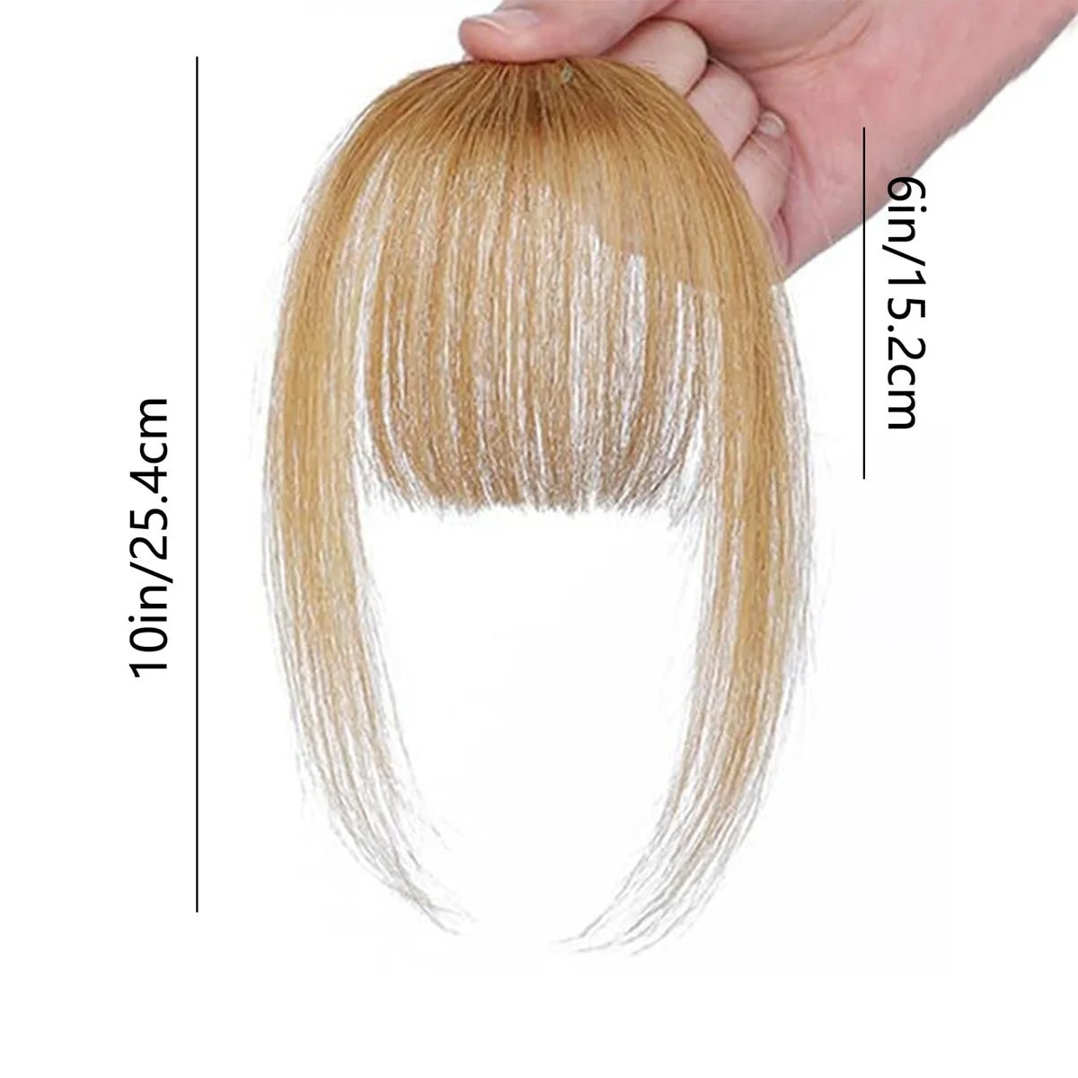 Human Hair Wispy French Bangs with Temples – Clip-In Air Fringe Hair Piece