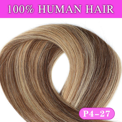 Halo Human Hair Extensions – 14–28 Inch Hidden Wire Remy Hair in Ombre Brown