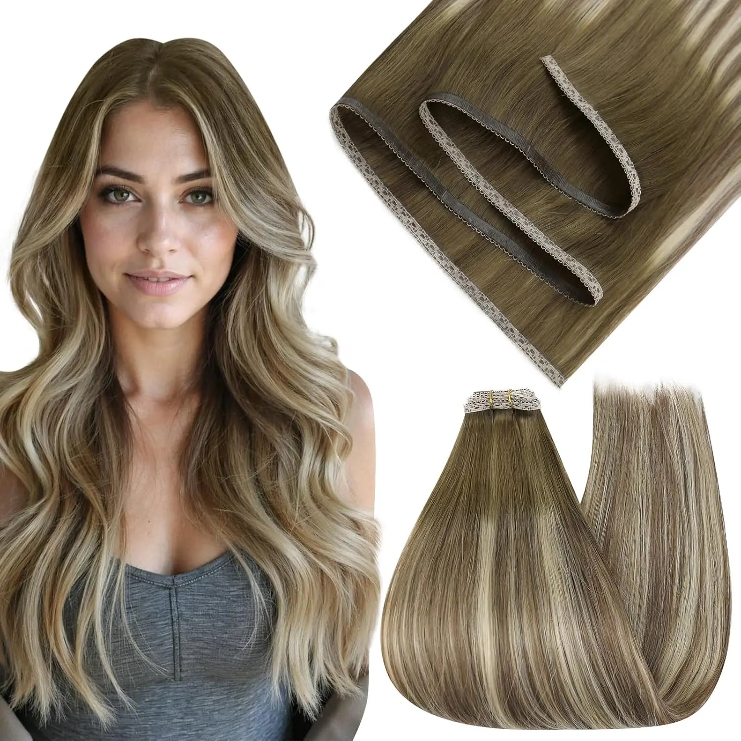 Flat Weft Human Hair Extensions – Soft Remy Sew-In Extensions with Lace Base