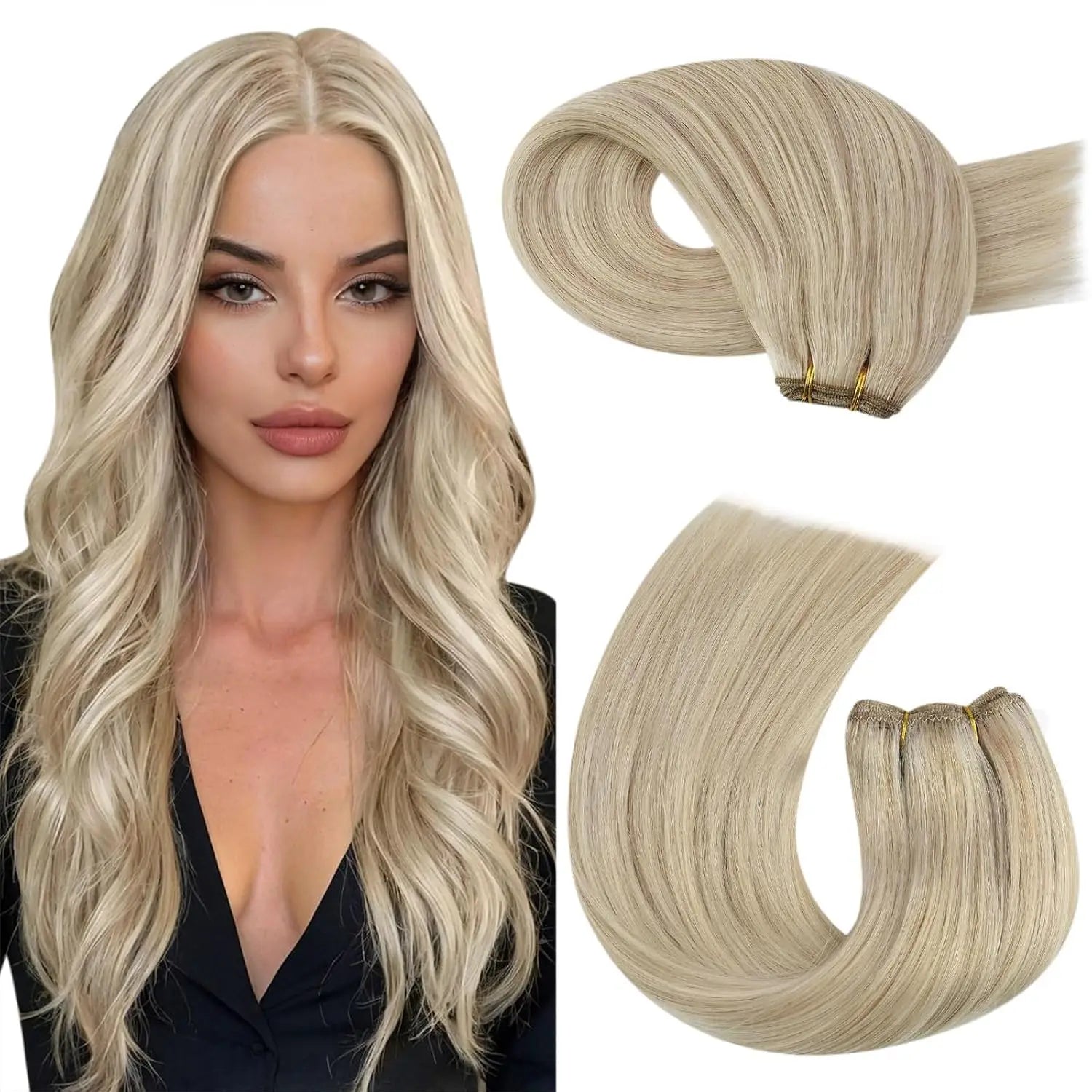 Machine Weft Human Hair Extensions – Straight Remy Hair Weaving Bundles 100g