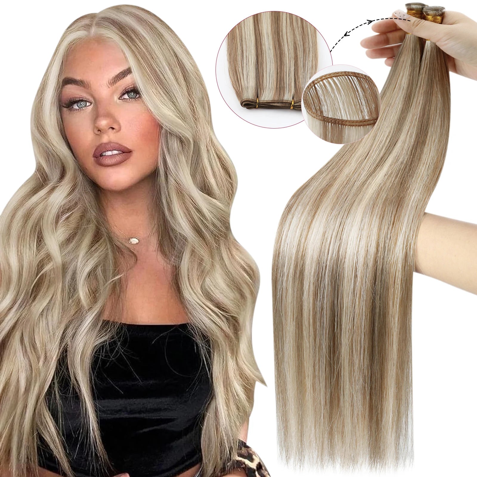 Genius Weft Human Hair Extensions – Seamless Remy Balayage Weft (Sew-In)