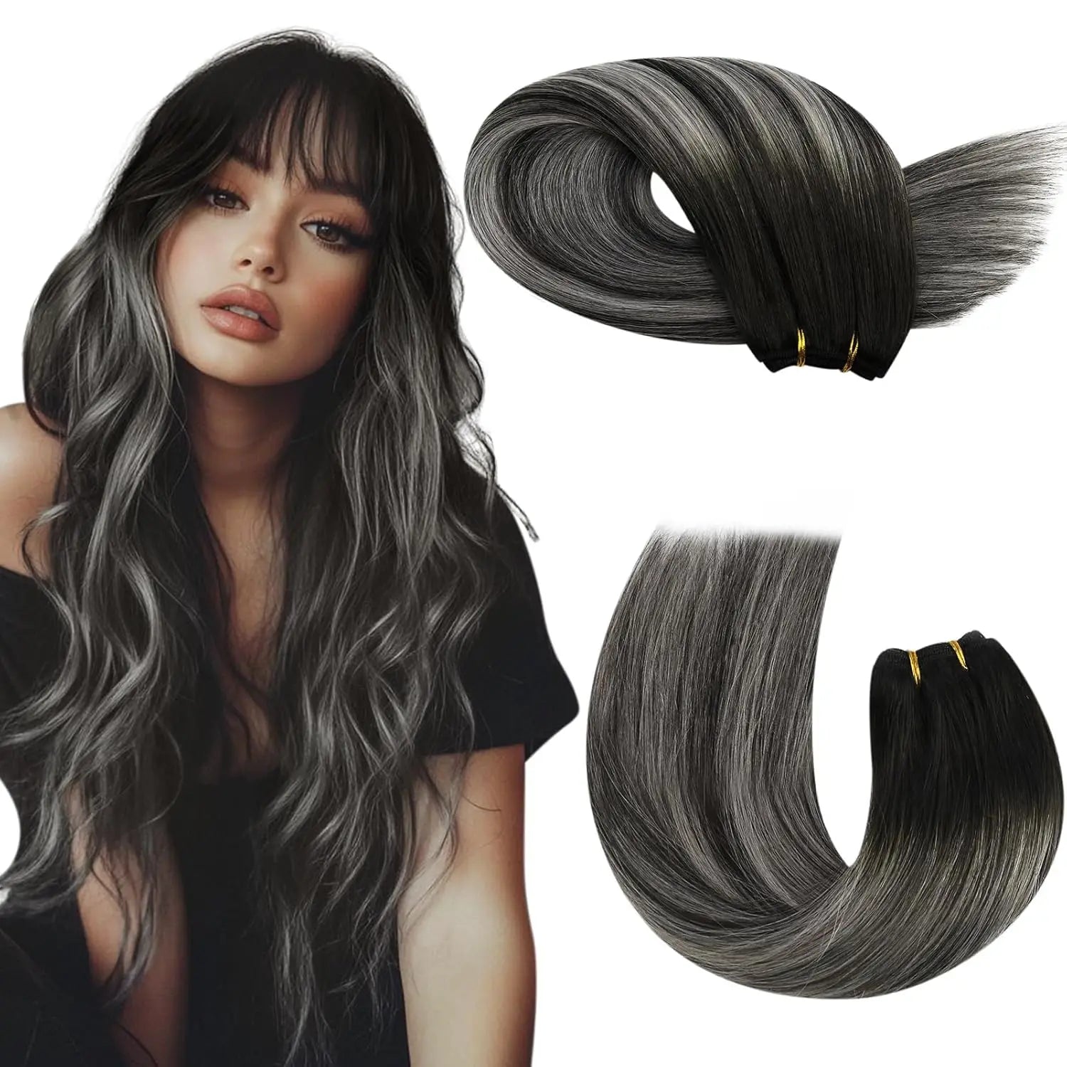 Machine Weft Human Hair Extensions – Straight Remy Hair Weaving Bundles 100g