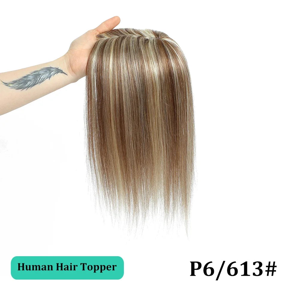 Remy Human Hair Topper for Thinning Hair – Clip-In Crown Volume 25–45 cm