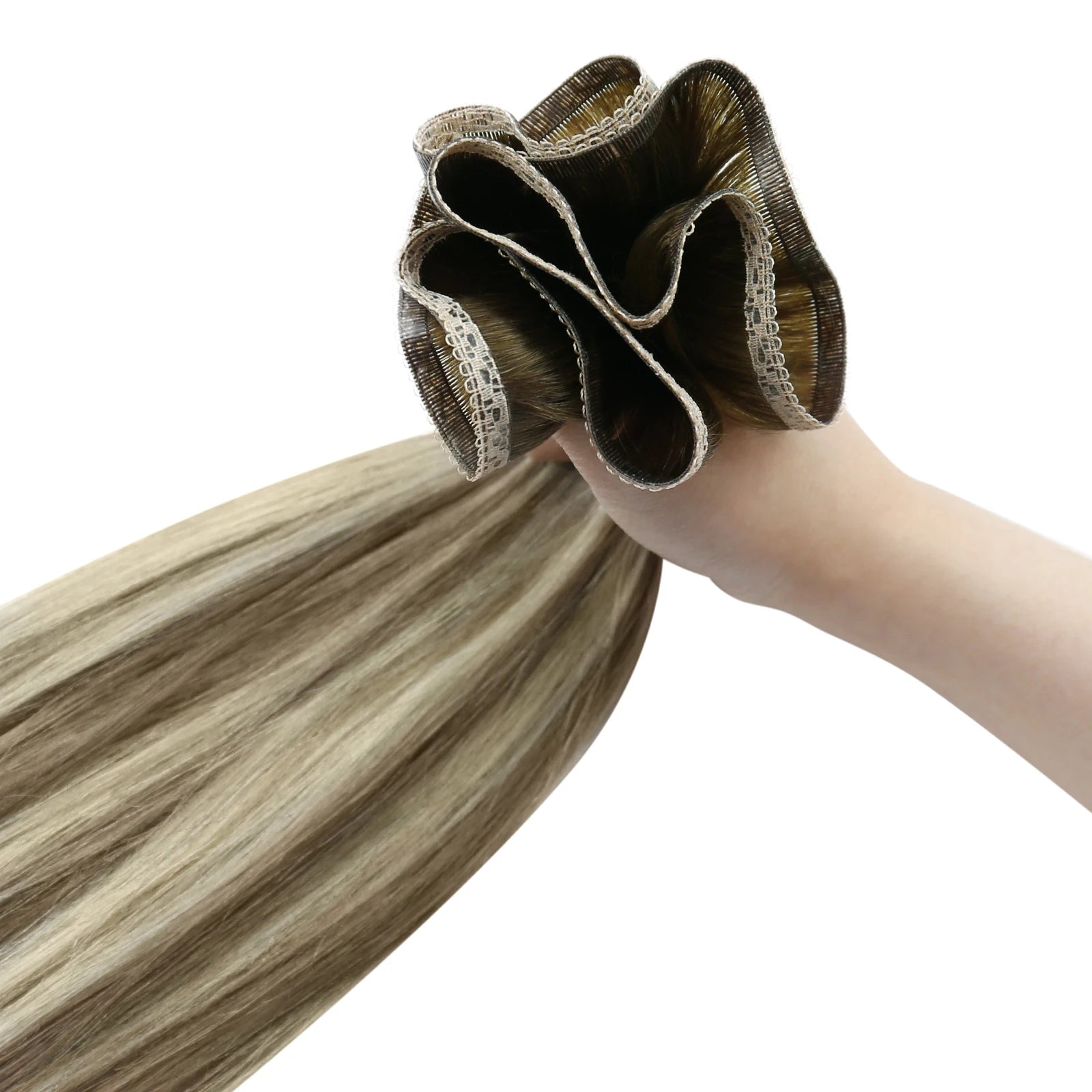 Flat Weft Human Hair Extensions – Soft Remy Sew-In Extensions with Lace Base