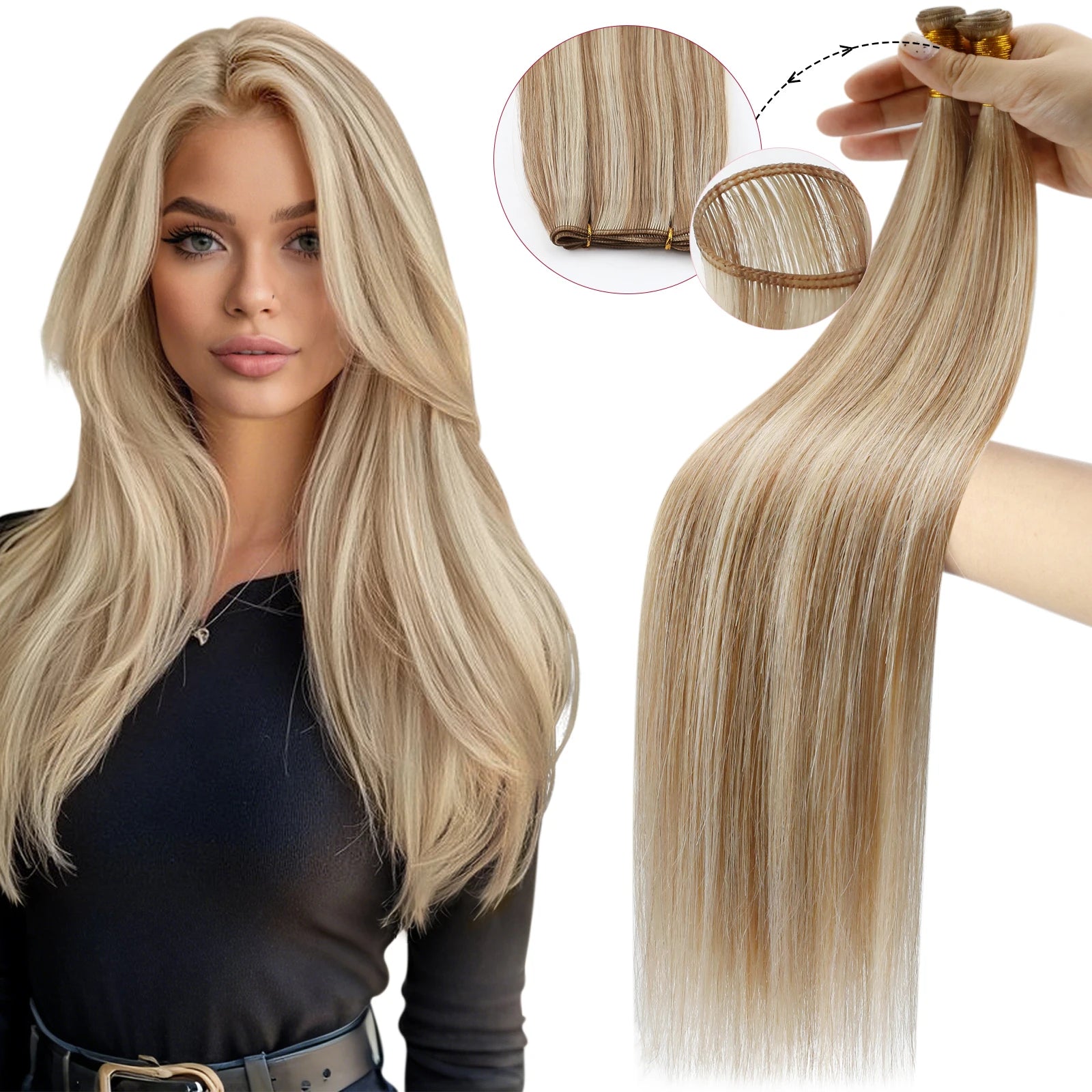 Genius Weft Human Hair Extensions – Seamless Remy Balayage Weft (Sew-In)