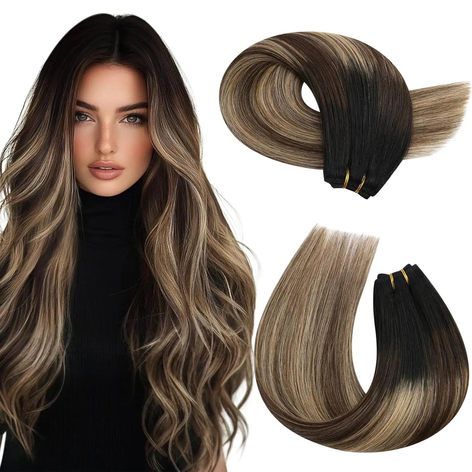 Machine Weft Human Hair Extensions – Straight Remy Hair Weaving Bundles 100g