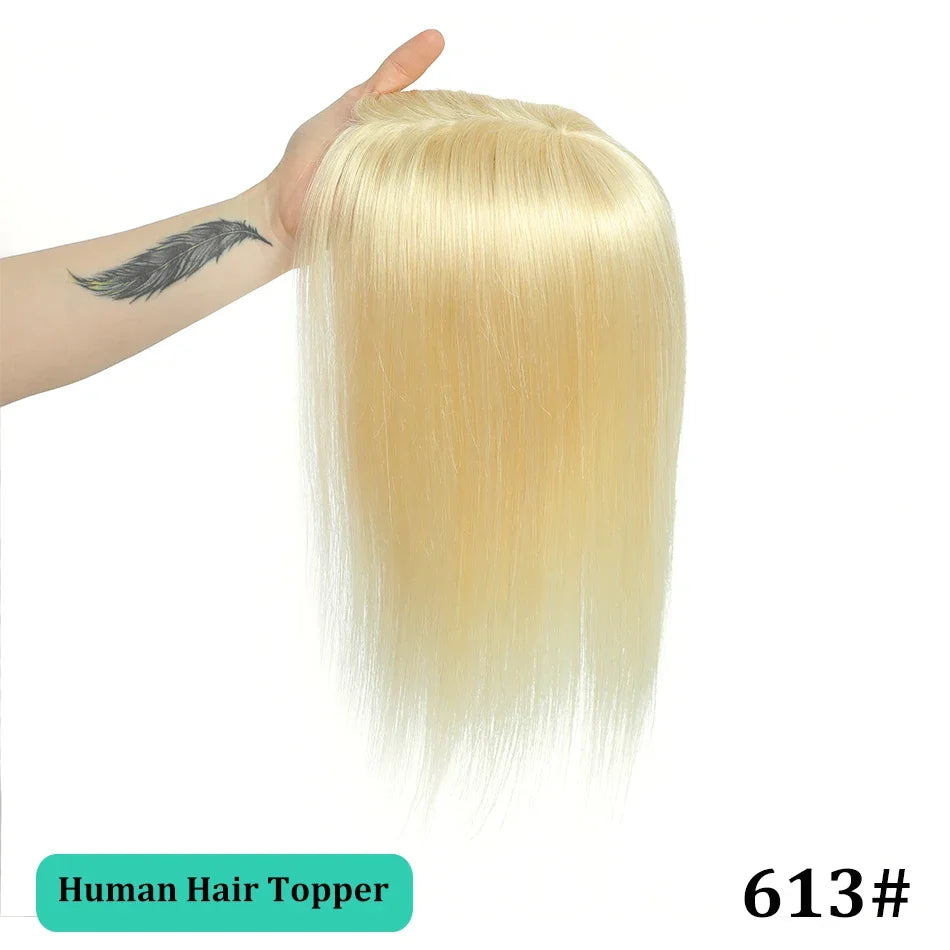 Remy Human Hair Topper for Thinning Hair – Clip-In Crown Volume 25–45 cm