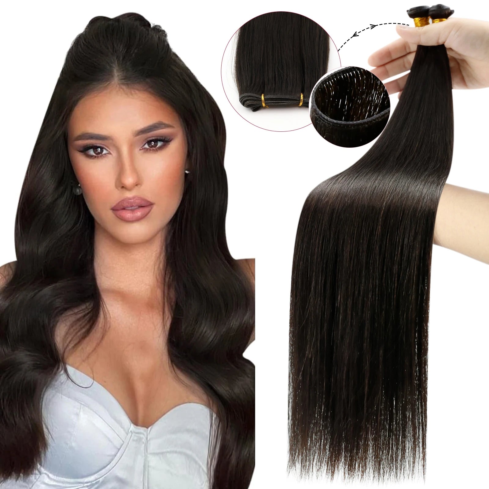 Genius Weft Human Hair Extensions – Seamless Remy Balayage Weft (Sew-In)