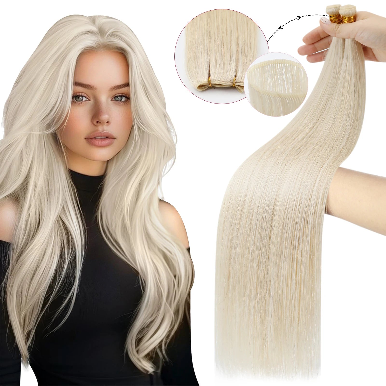 Genius Weft Human Hair Extensions – Seamless Remy Balayage Weft (Sew-In)