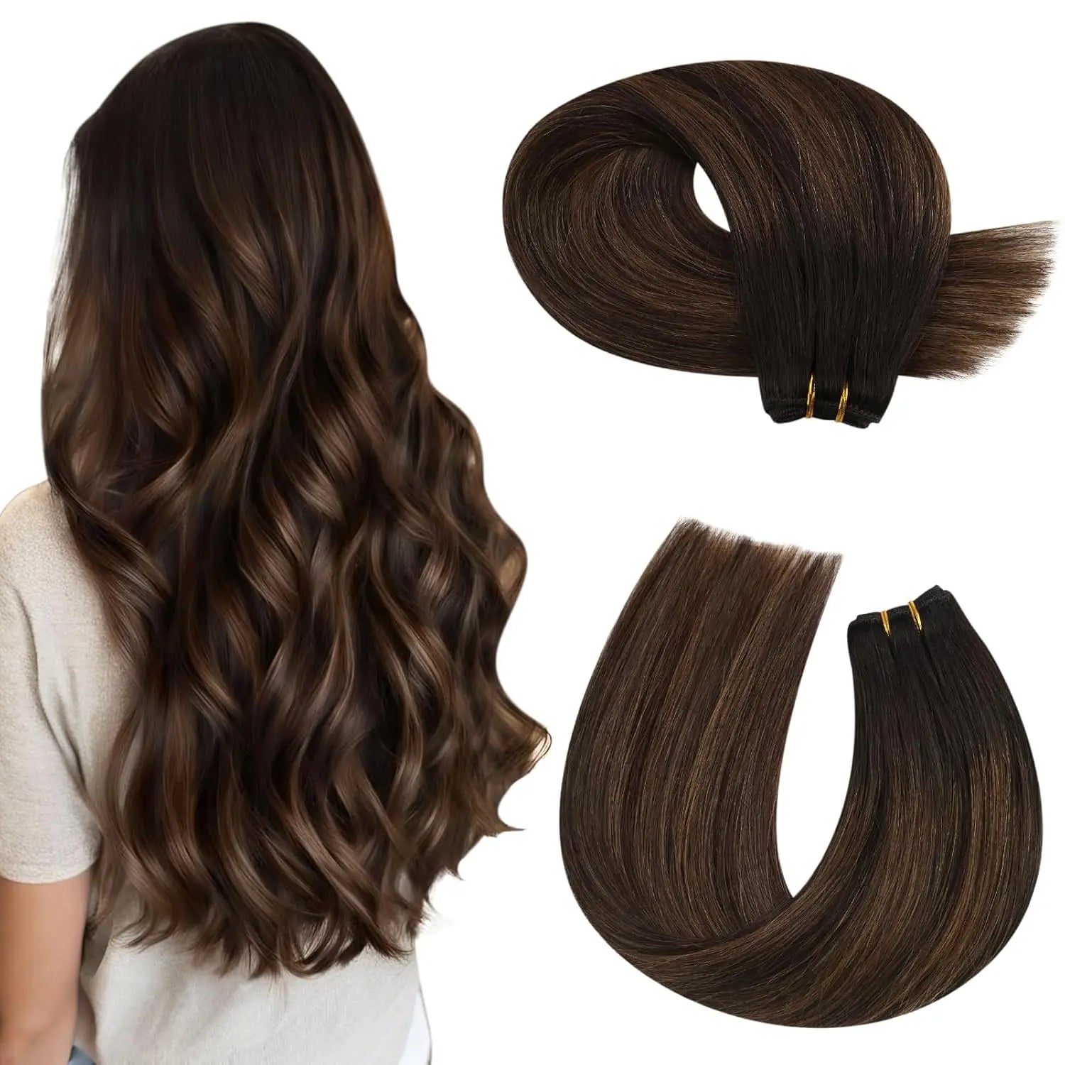Machine Weft Human Hair Extensions – Straight Remy Hair Weaving Bundles 100g