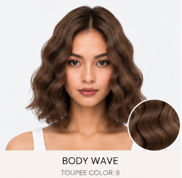 100% Human Hair – Straight & Wavy Swiss Lace Base for Natural Crown Coverage