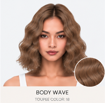 100% Human Hair – Straight & Wavy Swiss Lace Base for Natural Crown Coverage