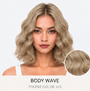 100% Human Hair – Straight & Wavy Swiss Lace Base for Natural Crown Coverage