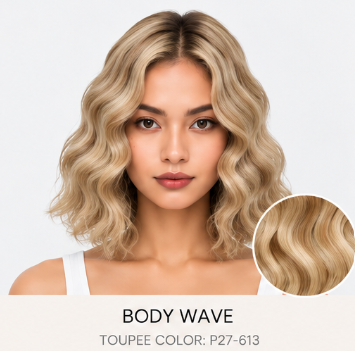 100% Human Hair – Straight & Wavy Swiss Lace Base for Natural Crown Coverage